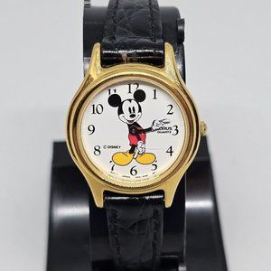 LORUS Disney Mickey Mouse Watch Women Black Strap New Battery